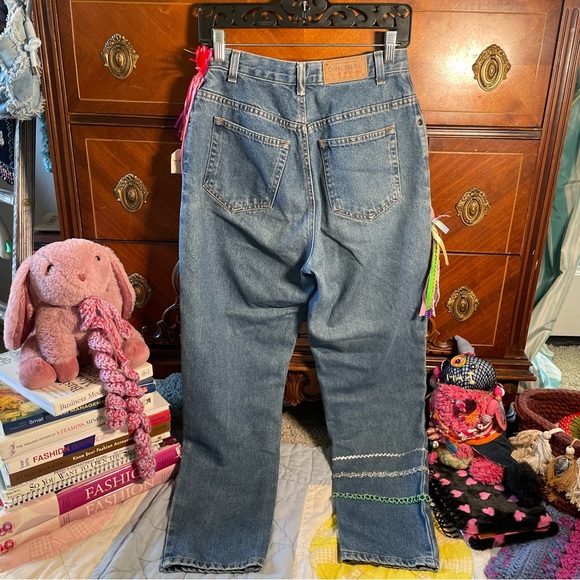 ERIKA KELLY APPAREL IT’s My BDAY Party Time Upcycled Couture Art Jeans - Picture 5 of 14